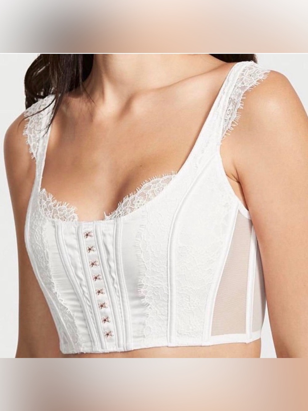 Victoria's Secret Dream Angels White Lace Corset Top Women’s Size Medium